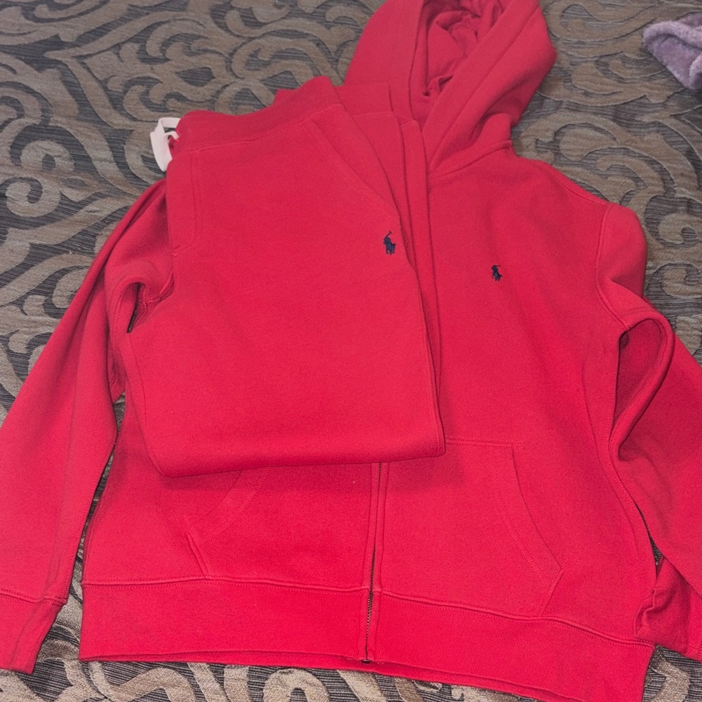Ralph Lauren polo Red Hoodie Jacket and pants
